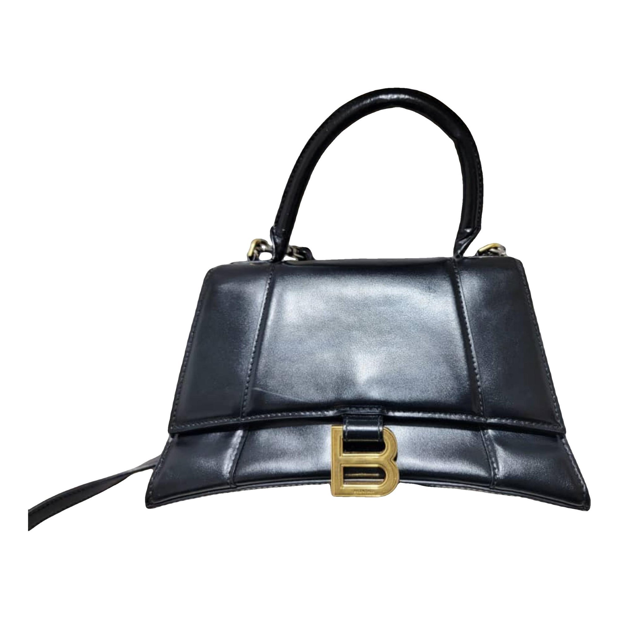 Hourglass leather handbag
