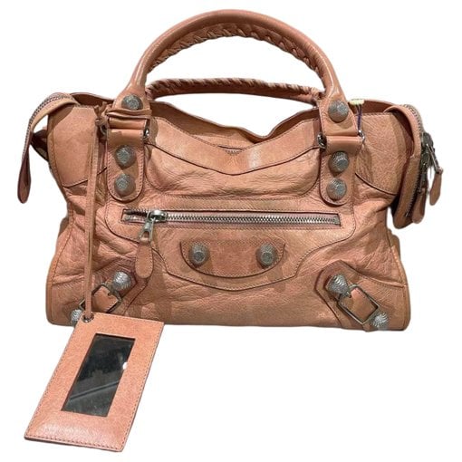 City leather handbag