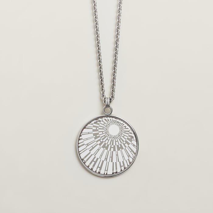 Orfèvre Blanc Platine Blanc Medaille Op'H Necklace, Large Model