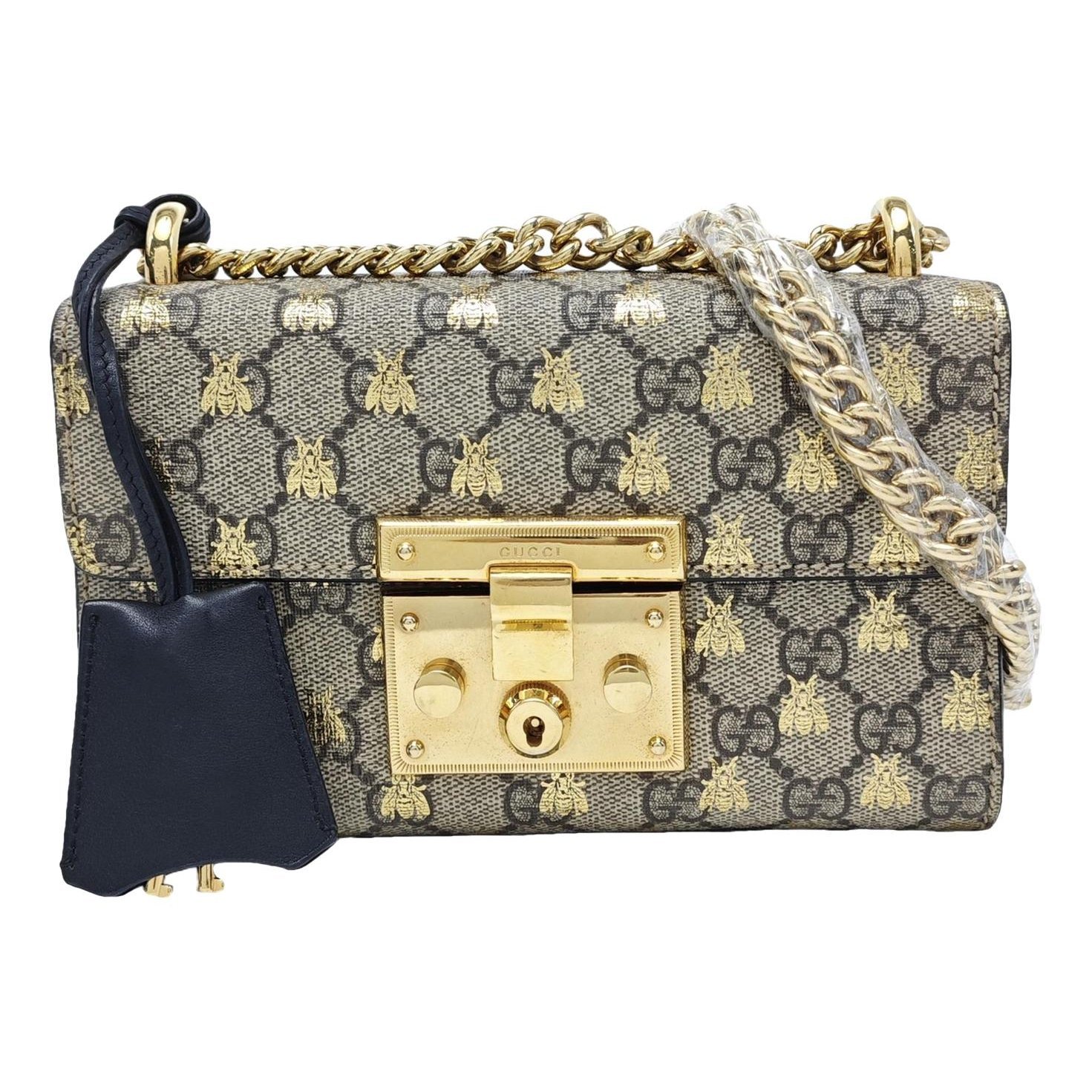 Padlock leather handbag