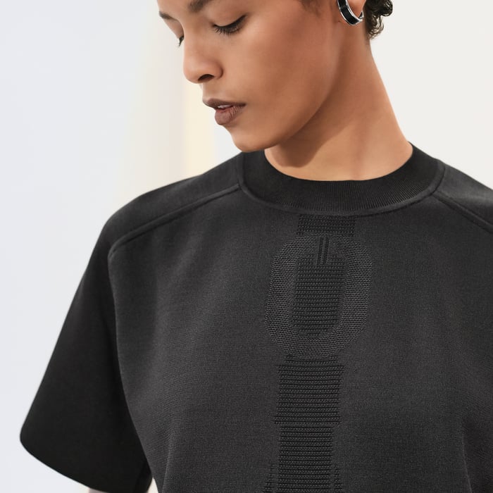 Noir "Coaching" Short-sleeve Sweater