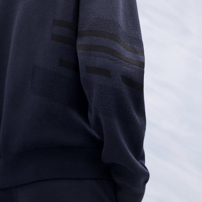 Marine "H Golf" Reversible Crewneck Sweater