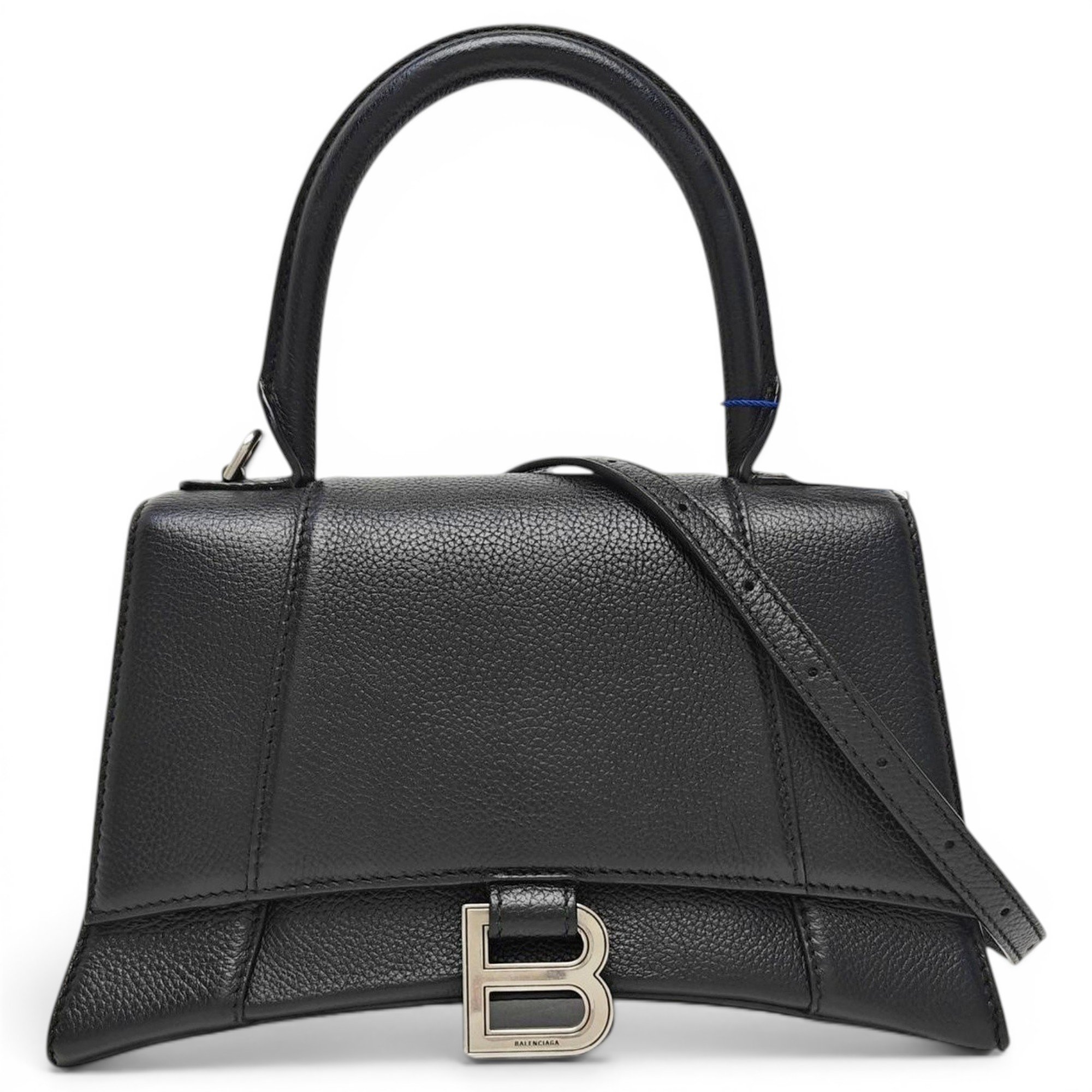 Hourglass leather handbag