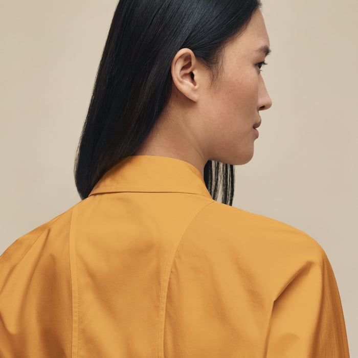 Marron Ocre Equestrian Shirt Dress