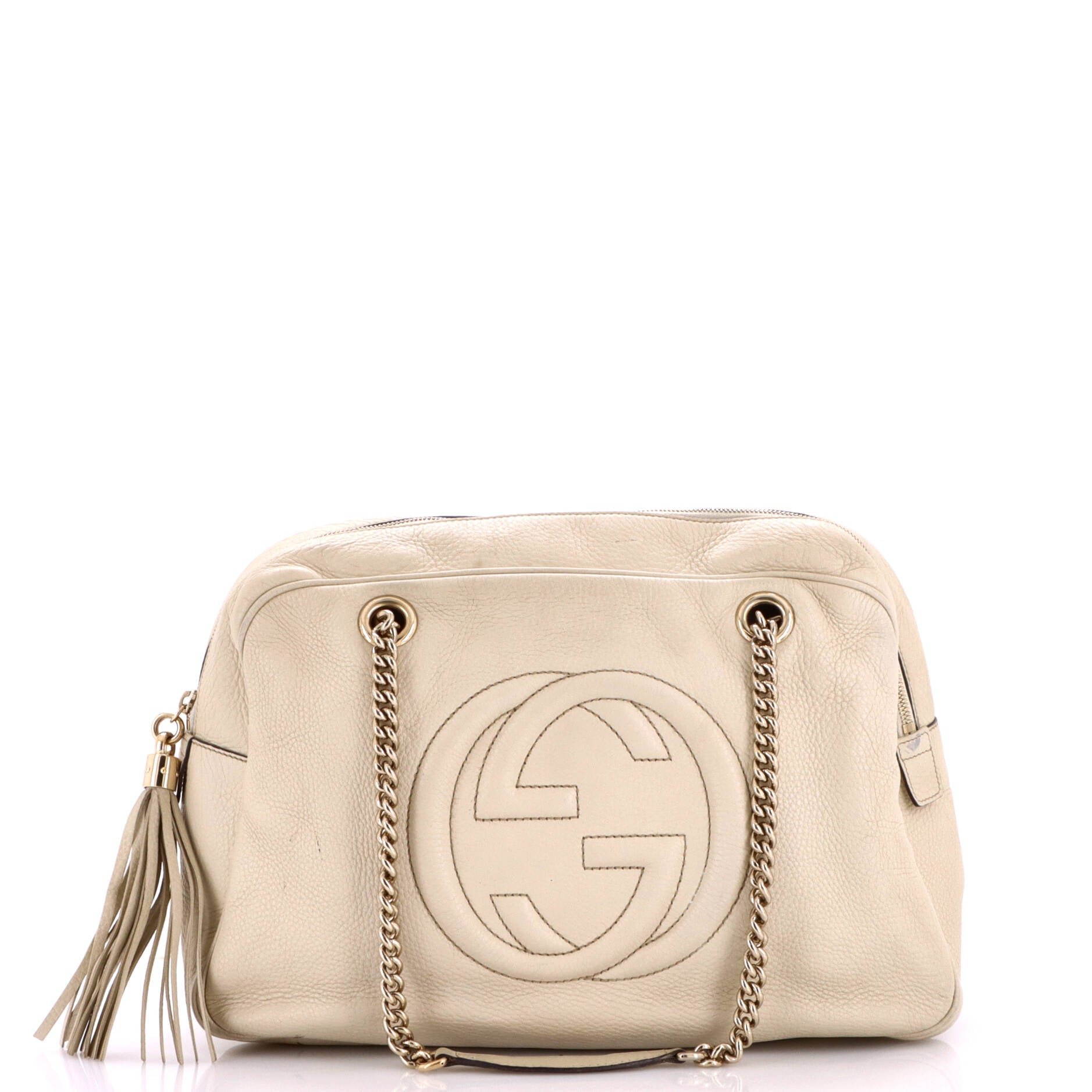 Soho Chain Zip Shoulder Bag Leather Medium