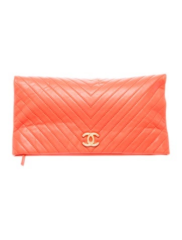 Chevron Greek Foldover Clutch