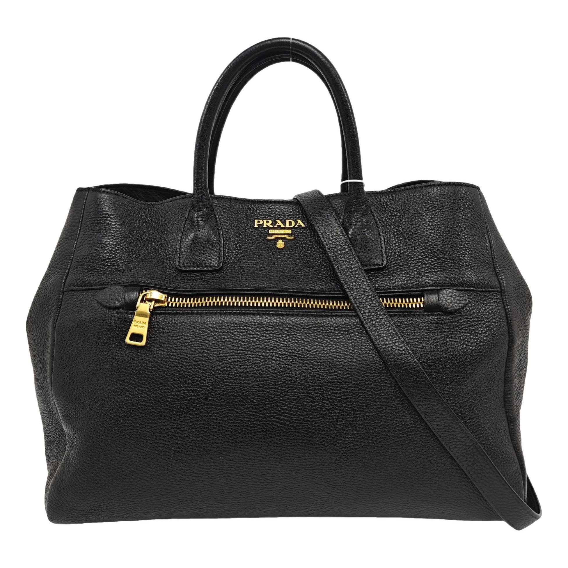 Double leather handbag