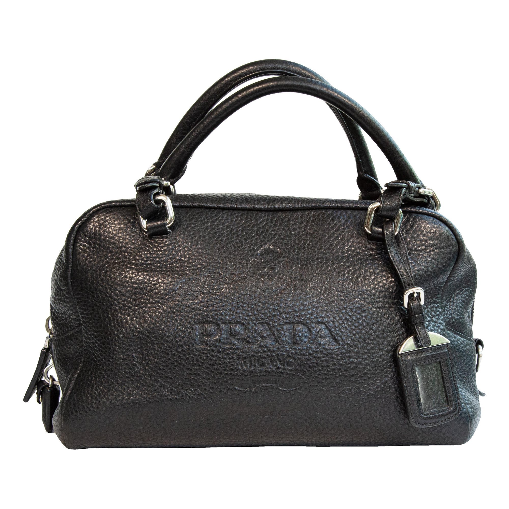 Bowling leather handbag