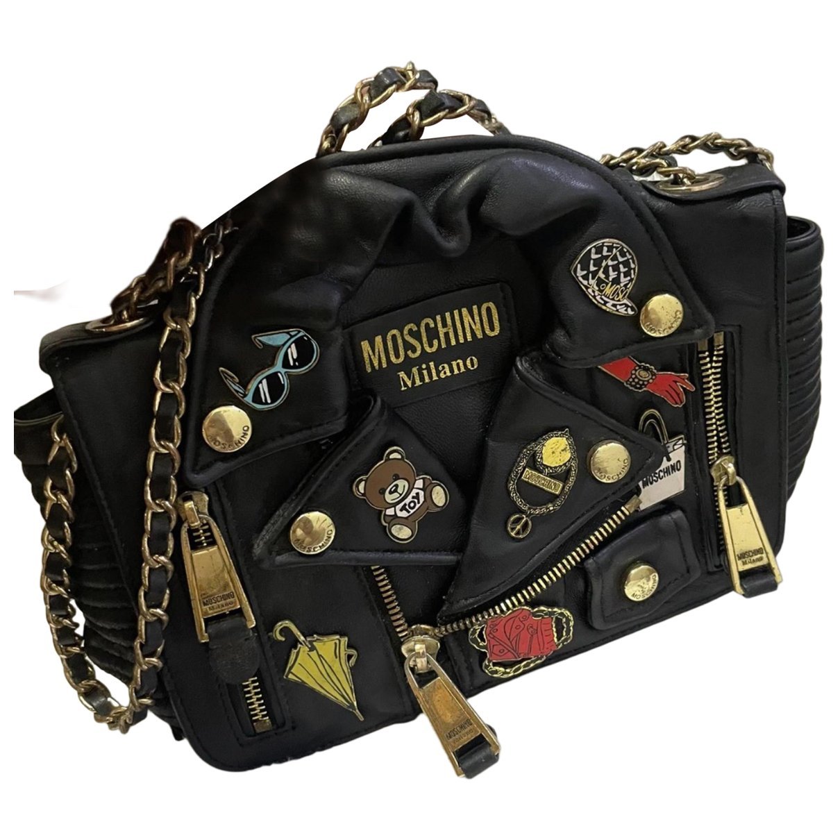 Biker leather handbag