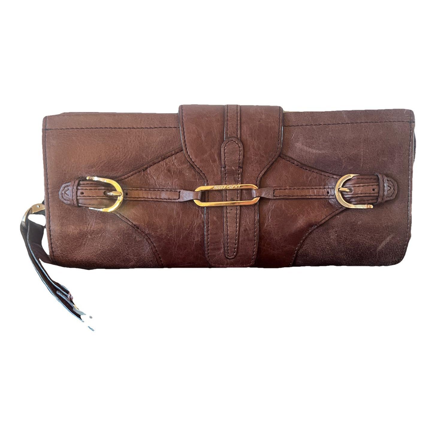 Leather clutch bag