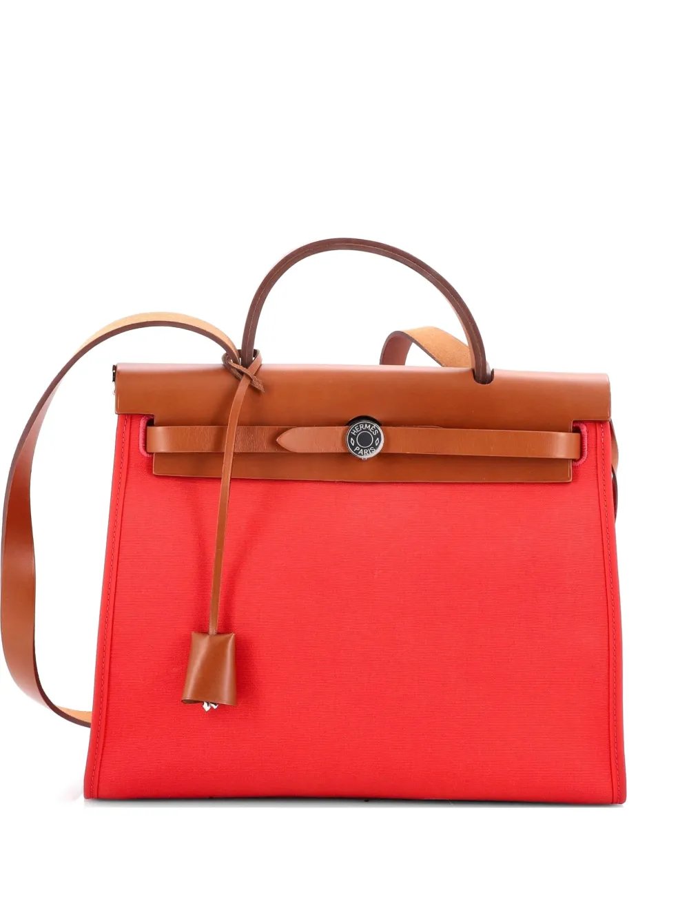 Herbag Zip Leather and Toile 31 shoulder bag