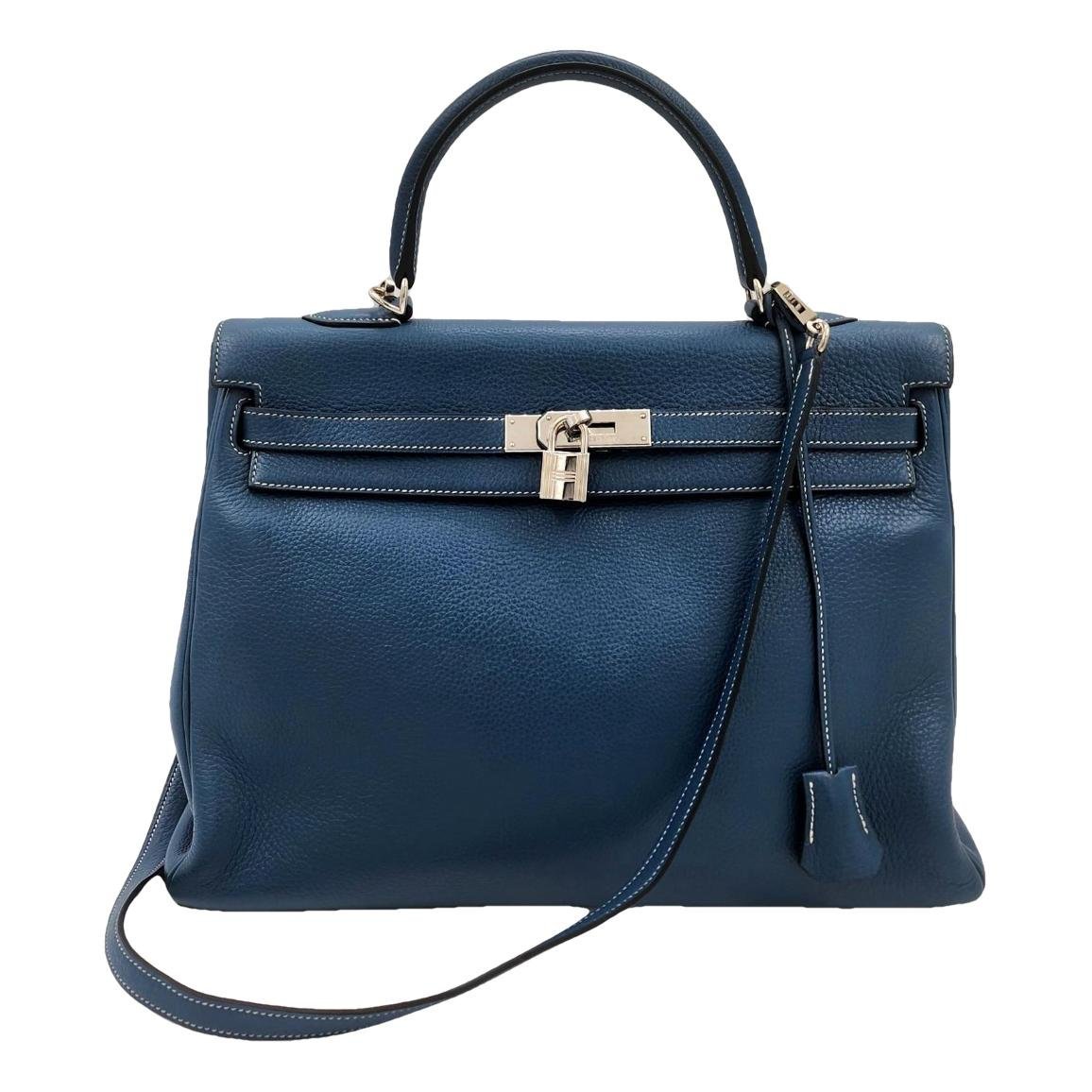 Hermes Kelly 35 Handbag White Togo Leather 2003