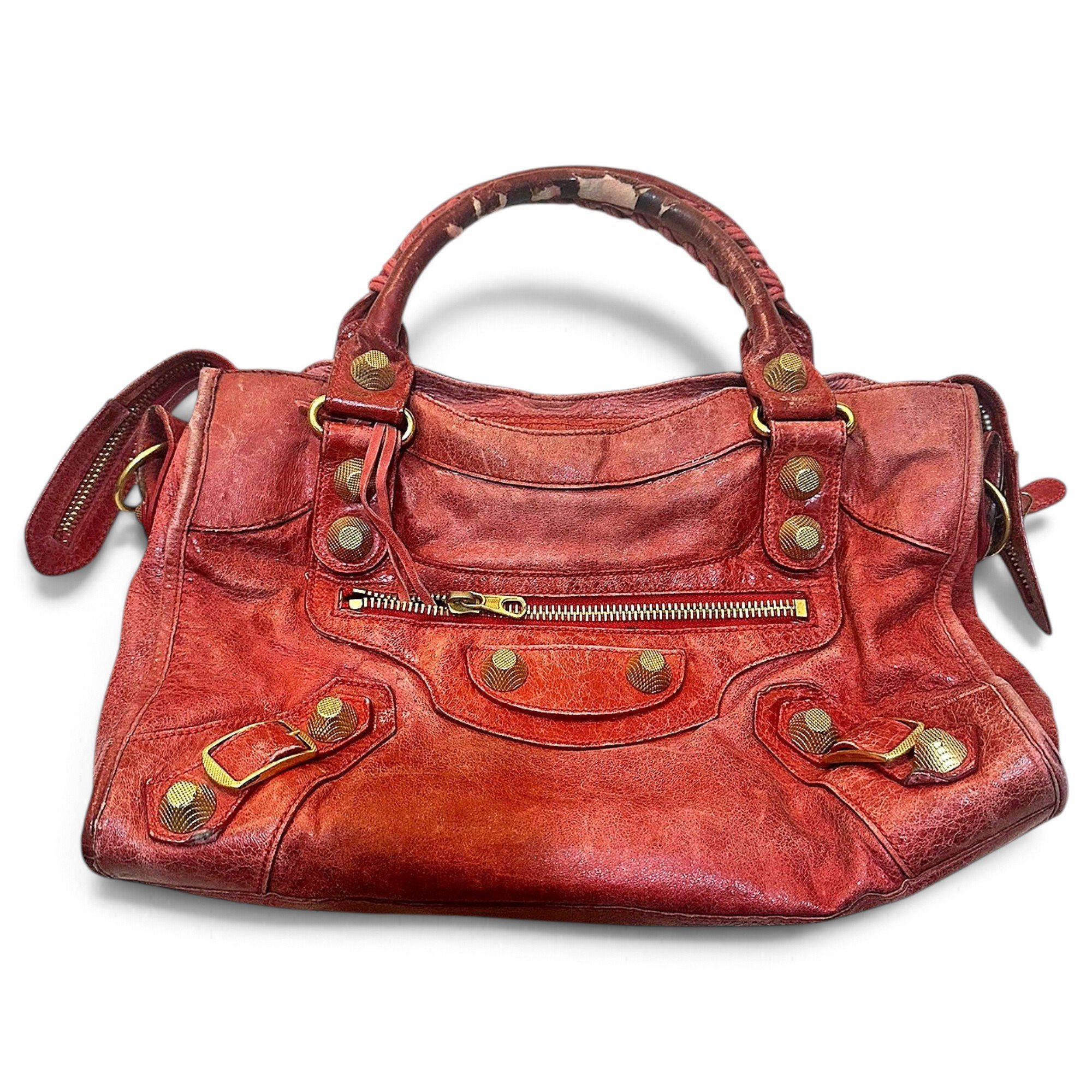 City leather handbag