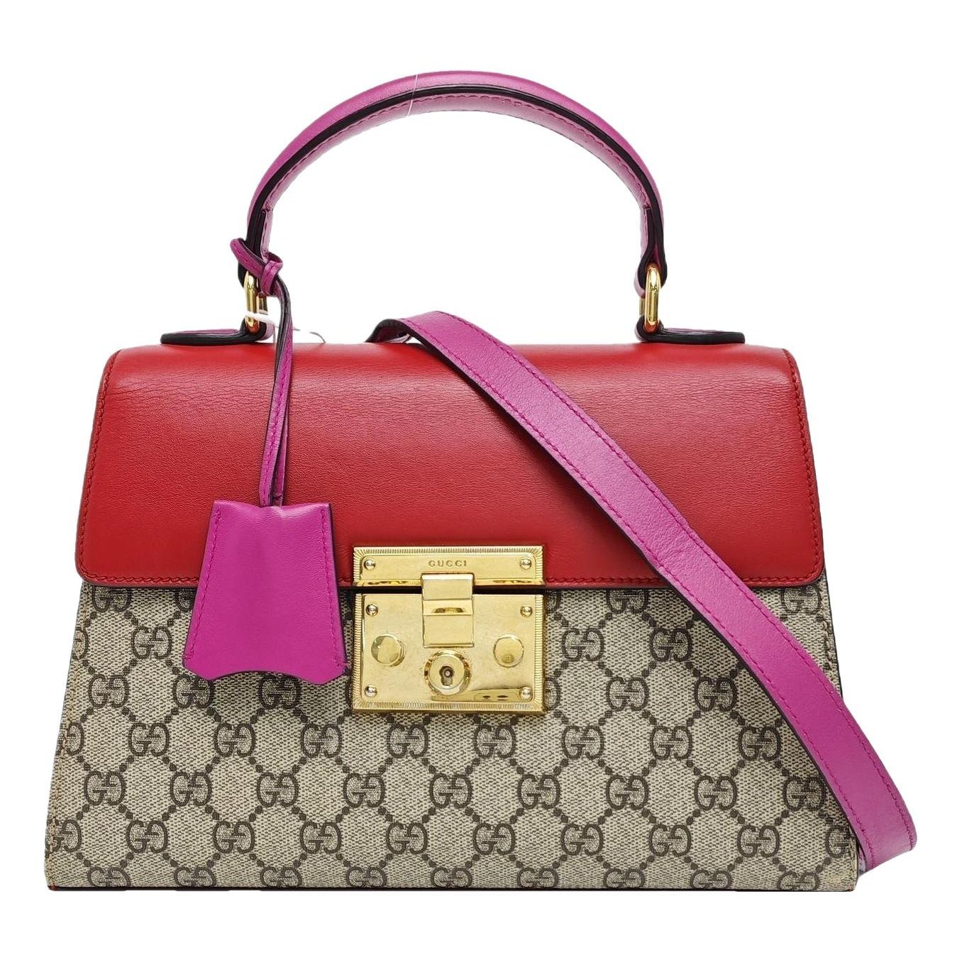 Padlock leather handbag