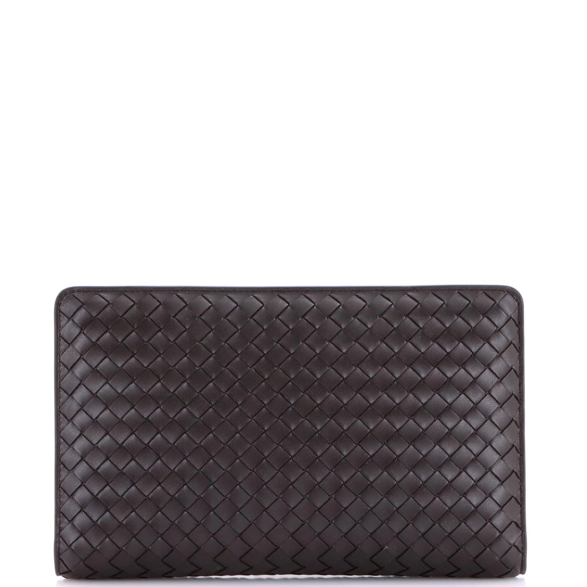 Leather clutch bag