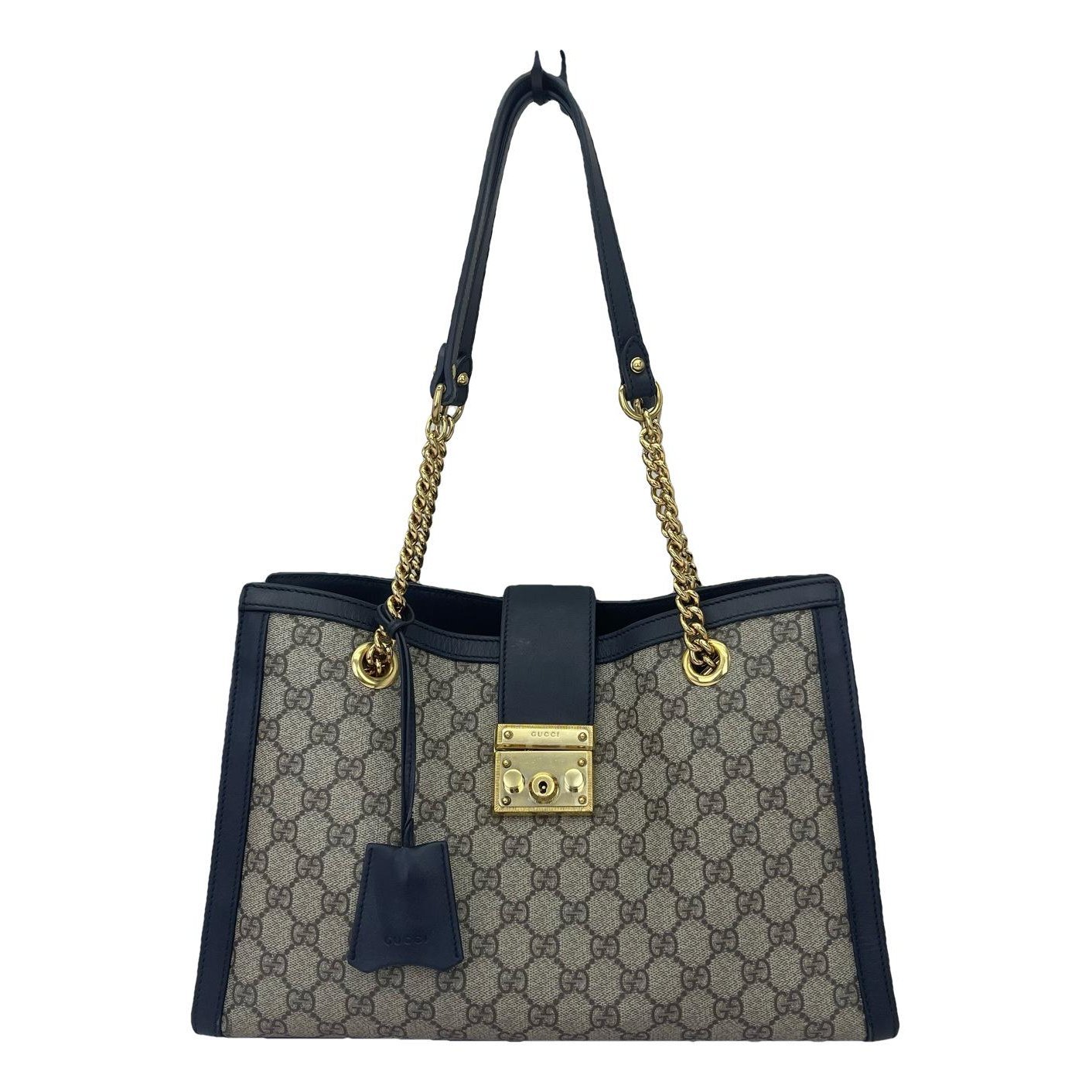 Padlock leather handbag
