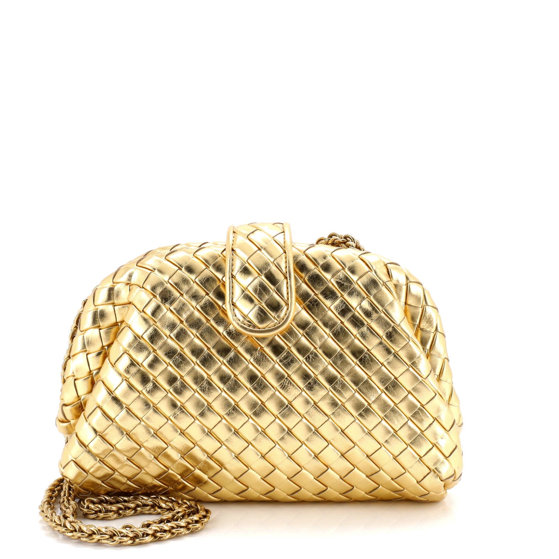 Bottega Veneta Lauren 1980 Clutch with Chain Intrecciato Nappa Medium