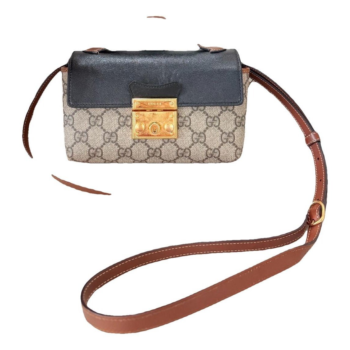 Padlock leather handbag