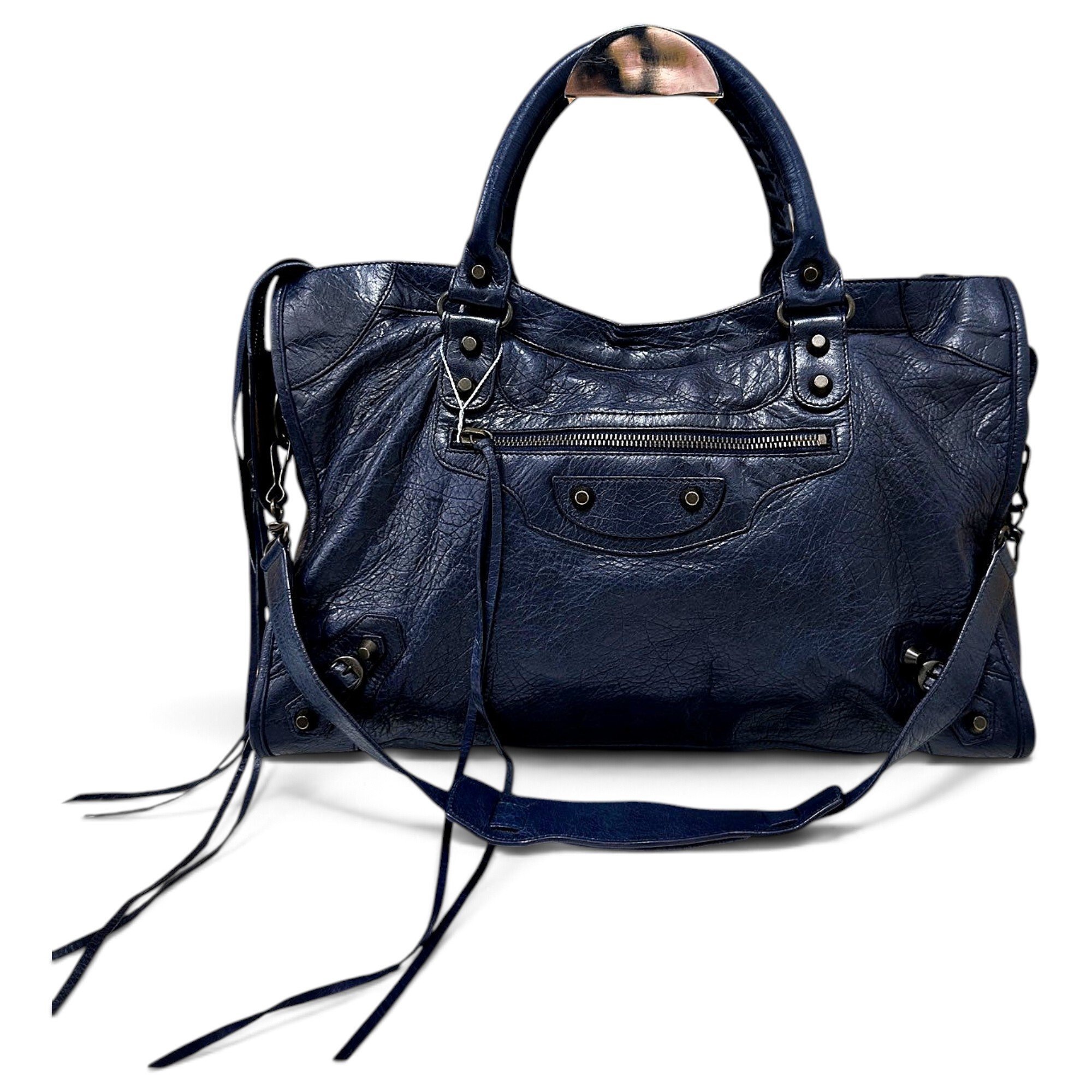 City leather handbag