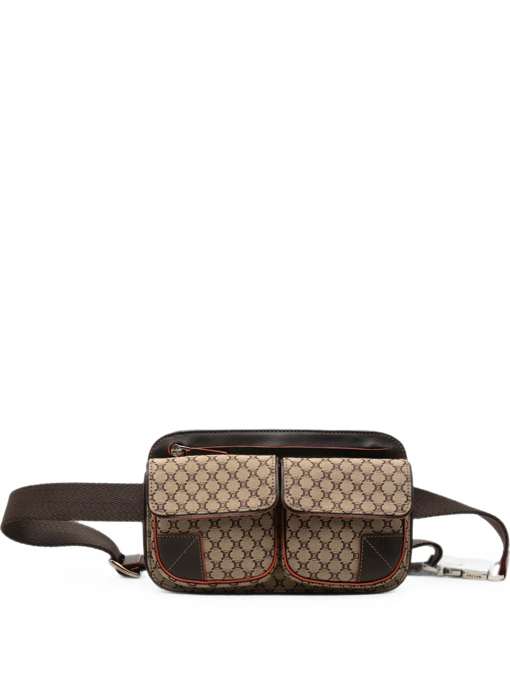 Celine 1990-2005 Macadam Canvas Double Pocket belt bag