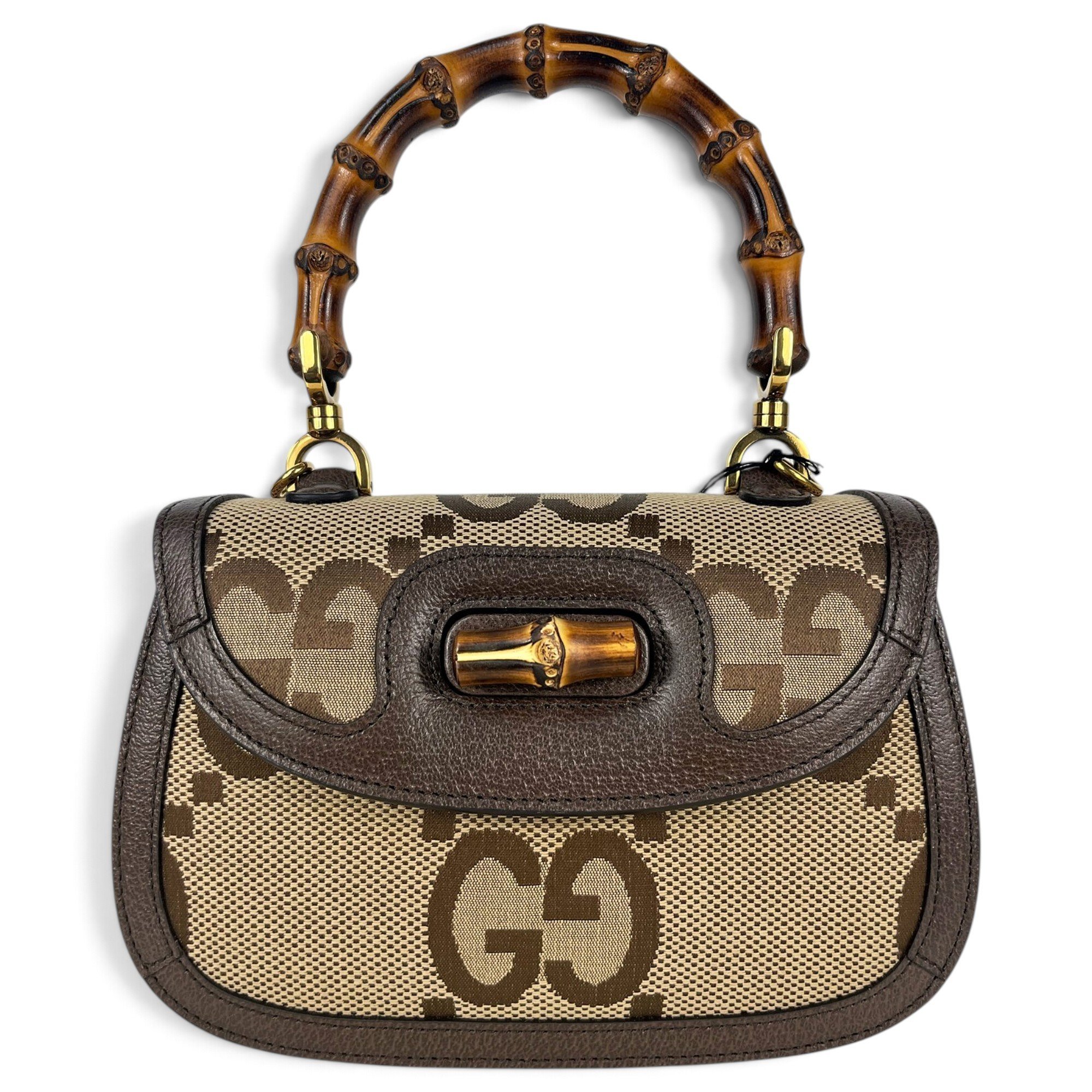 Convertible Bamboo Top Handle leather handbag