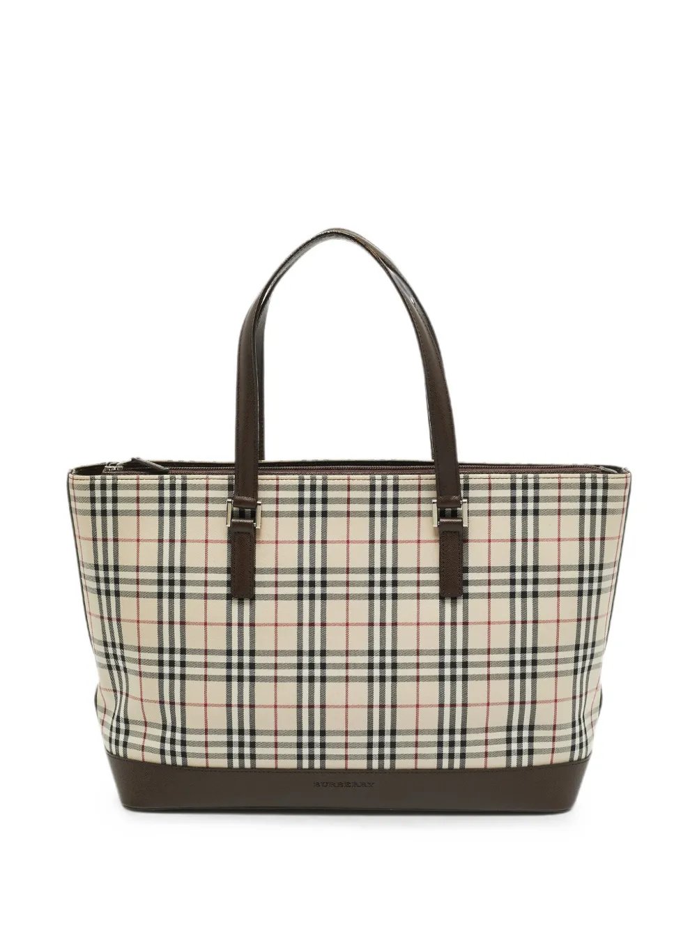 House Check leather-trim tote bag