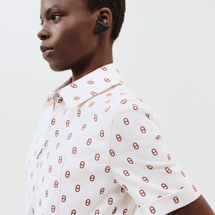 Marron Fauve "Chaine d'Ancre" Denim Dress