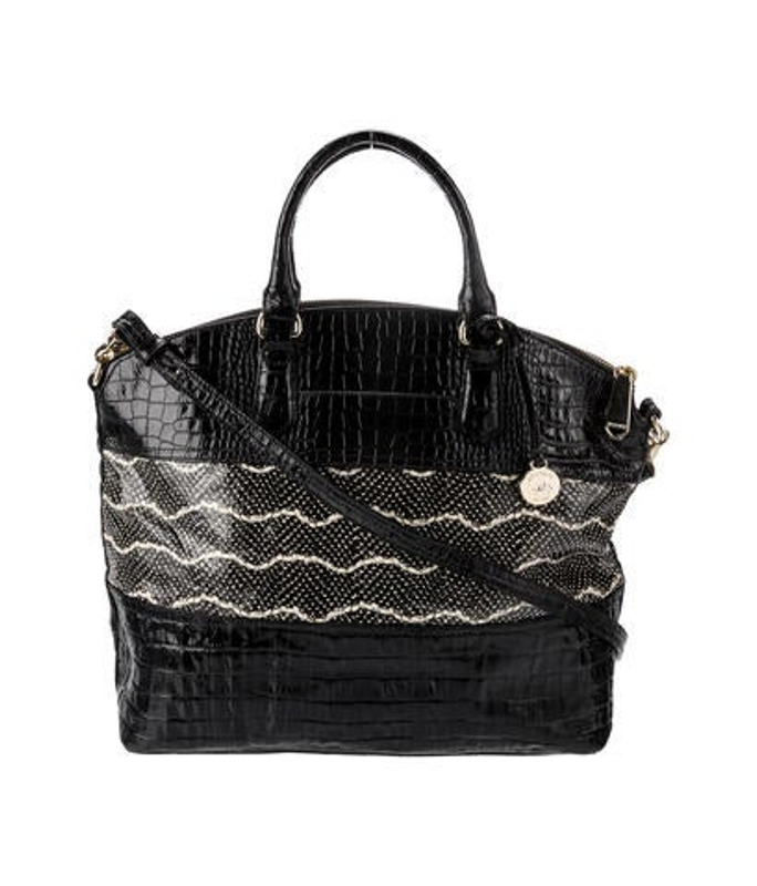 Brahmin Embossed Leather Top Handle Bag