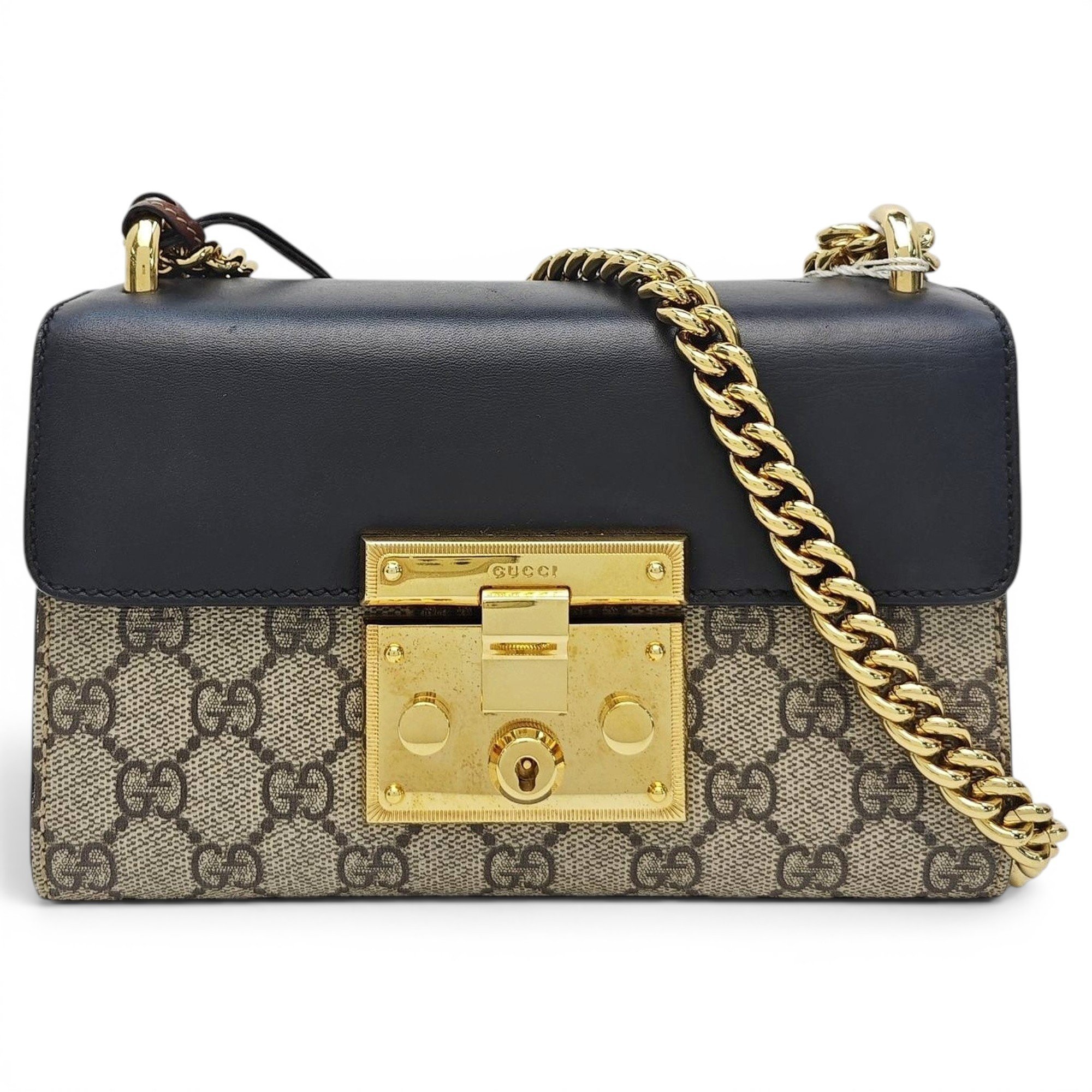Padlock leather handbag