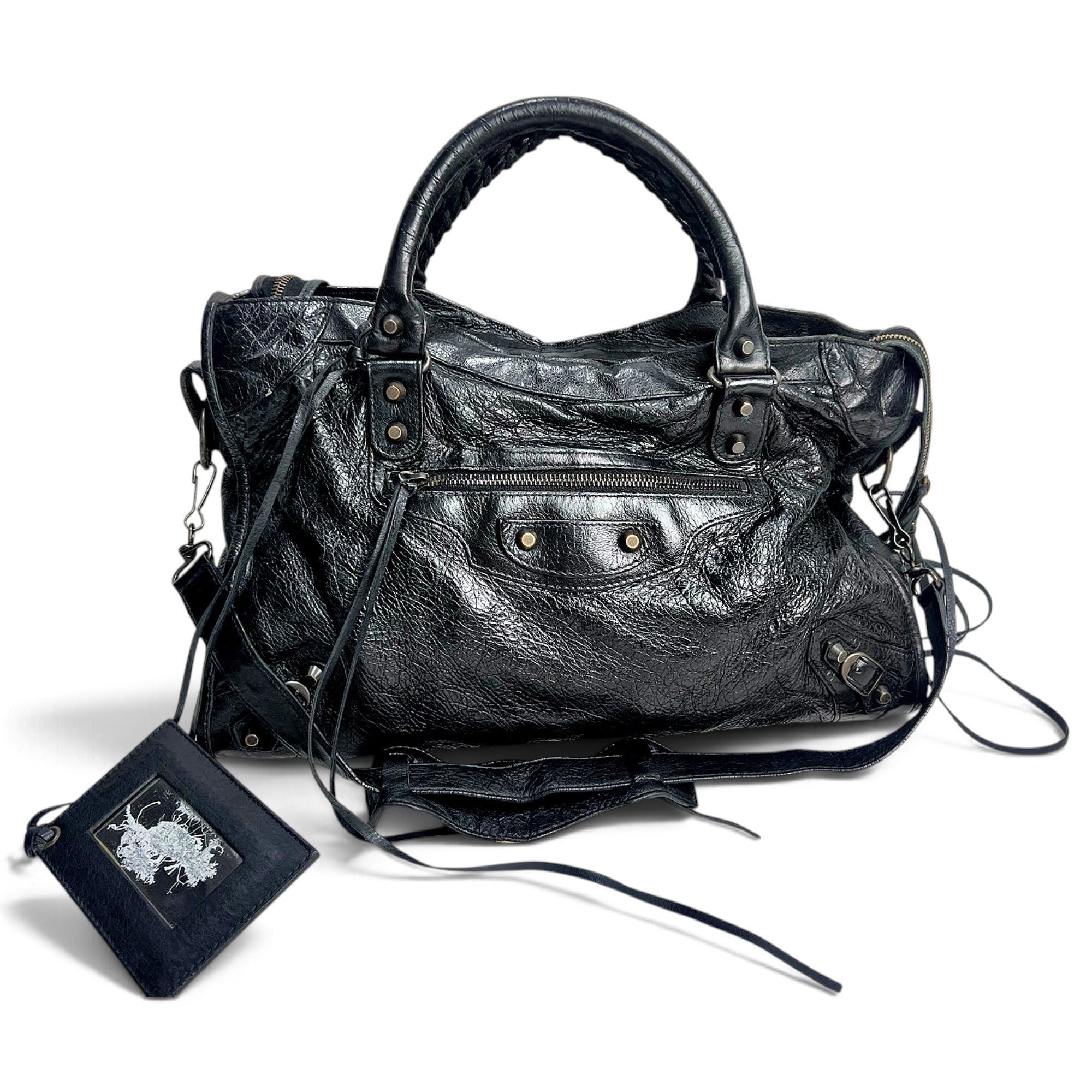 City leather handbag