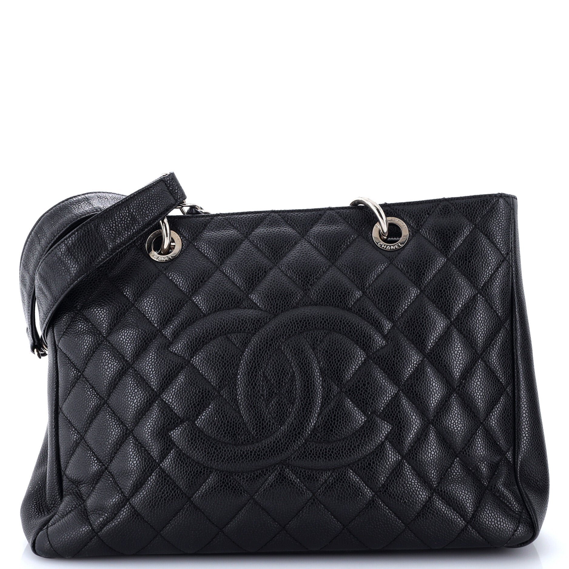 Grand Shopping Tote Quilted Caviar