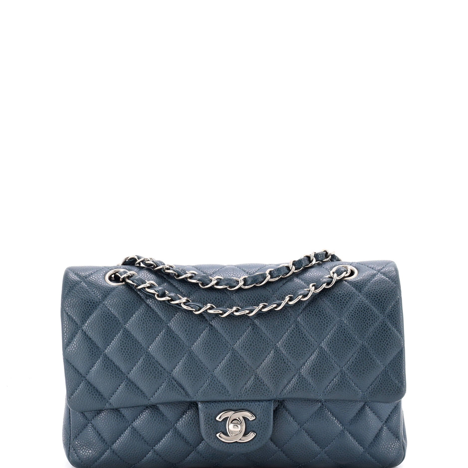 Classic Double Flap Bag Quilted Caviar Medium