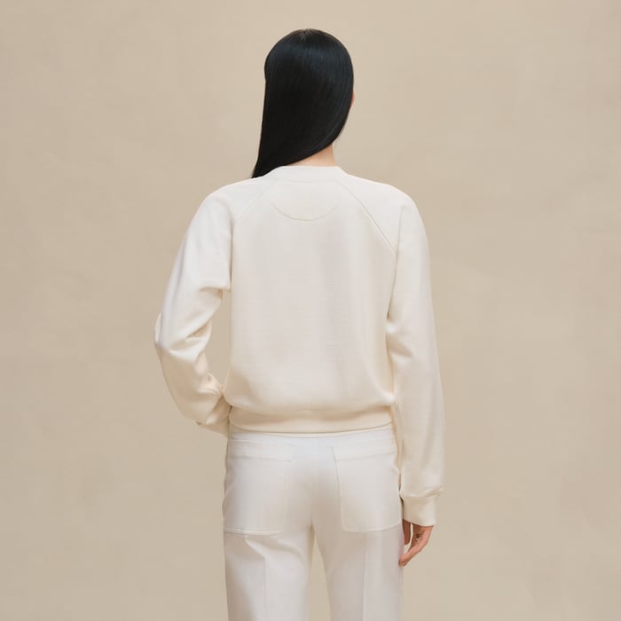 Blanc Cassé "Della Cavalleria" Raglan Sleeve Embroidered Sweatshirt