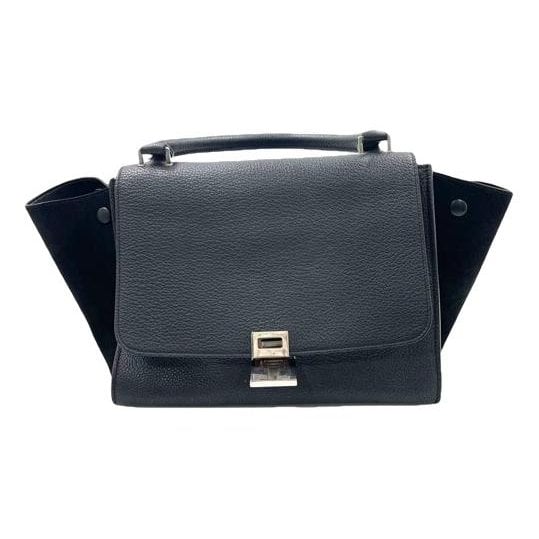 Trapèze leather handbag