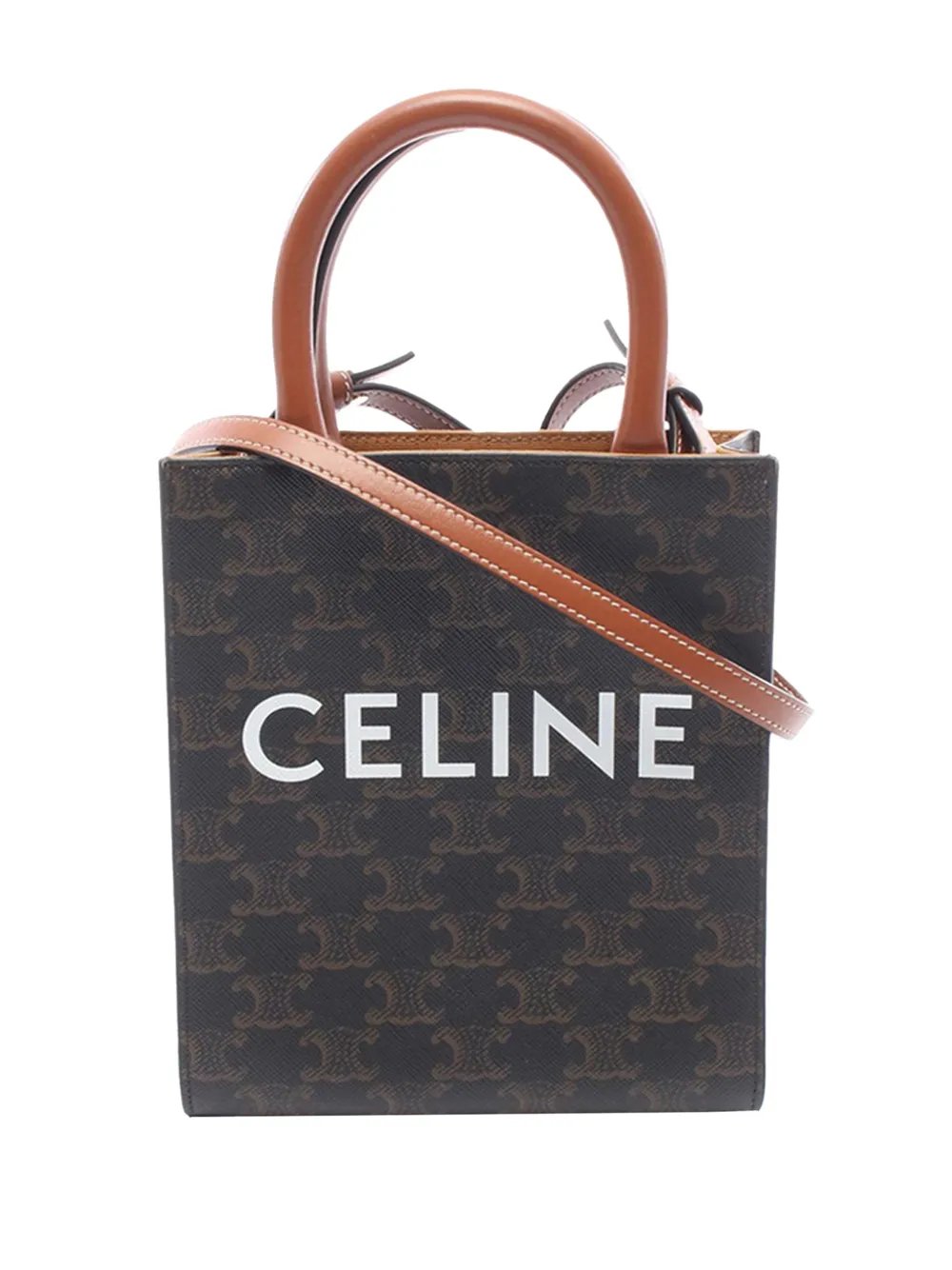 2021-2026 Mini Triomphe Coated Canvas Vertical Cabas satchel