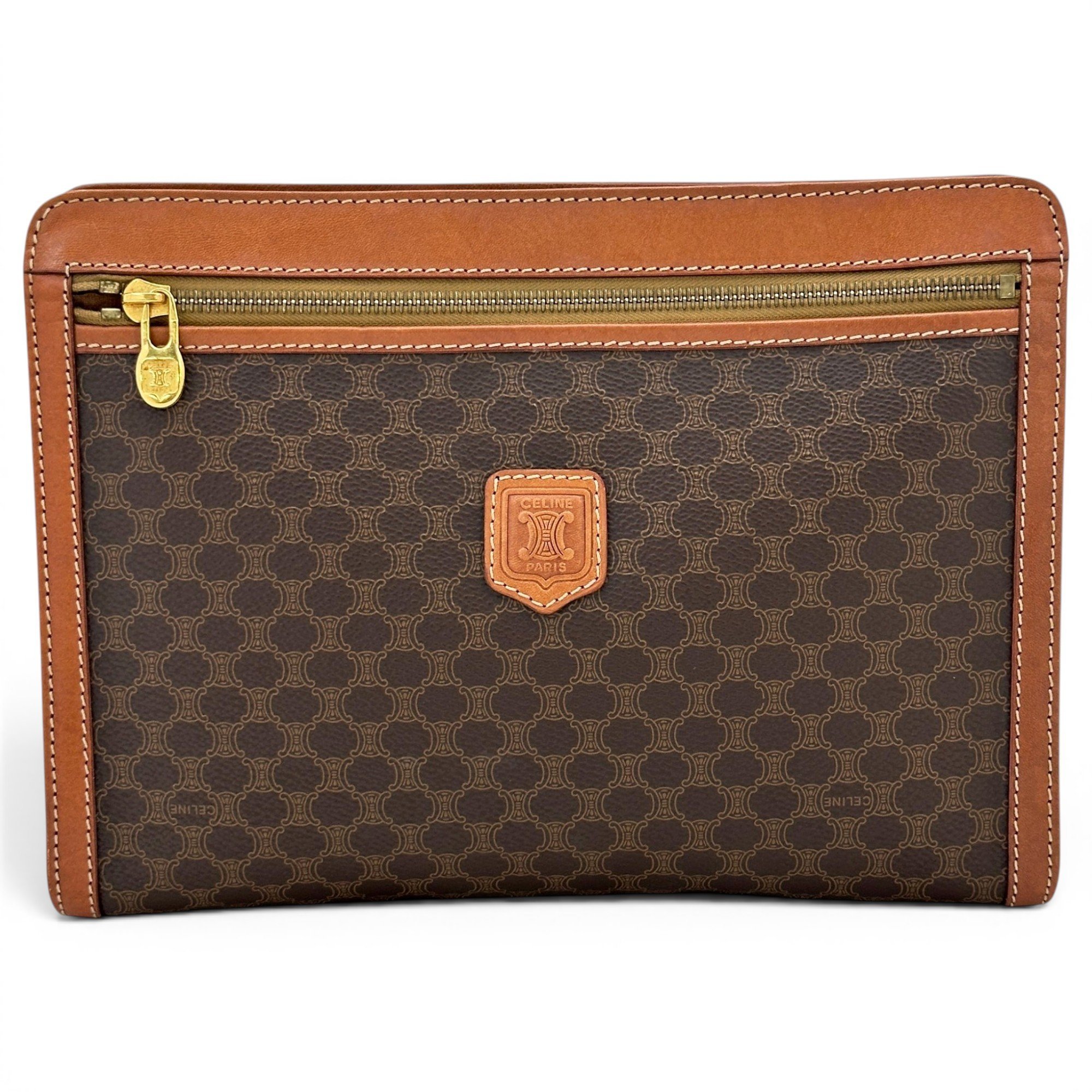 Leather clutch bag