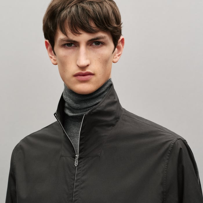 Anthracite Straight Cut Shirt With Contrasted Detail