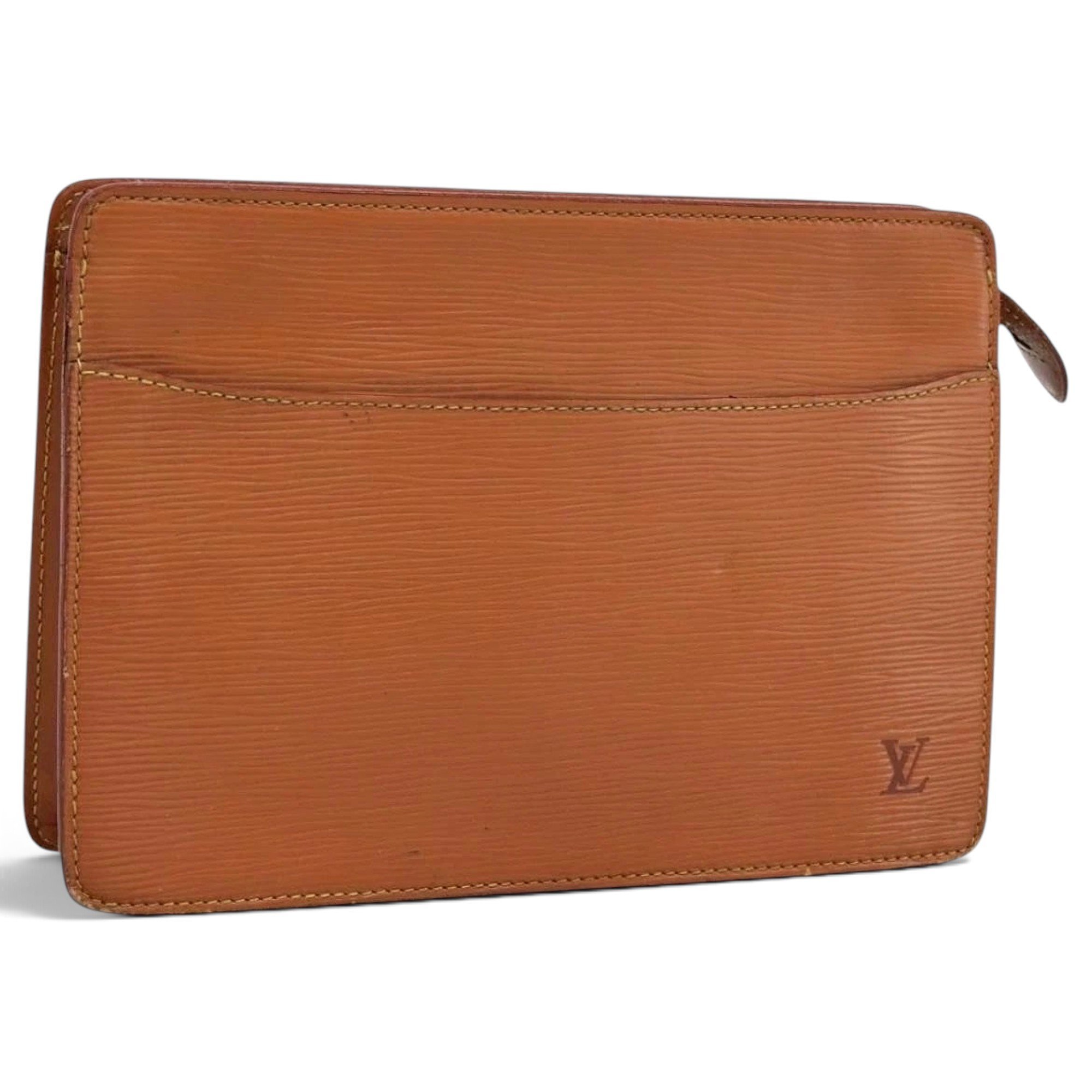 Leather clutch bag