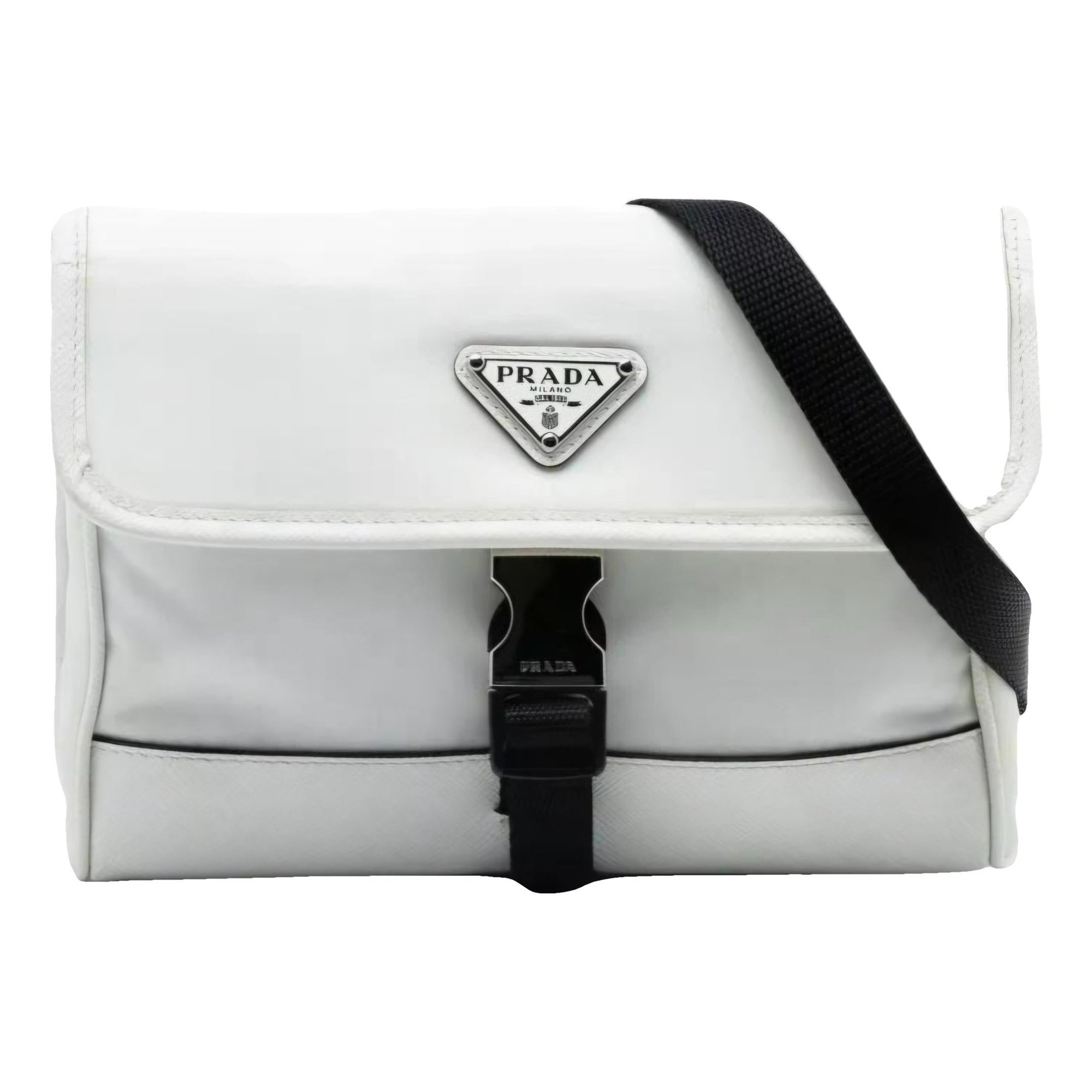 Re-Nylon leather crossbody bag