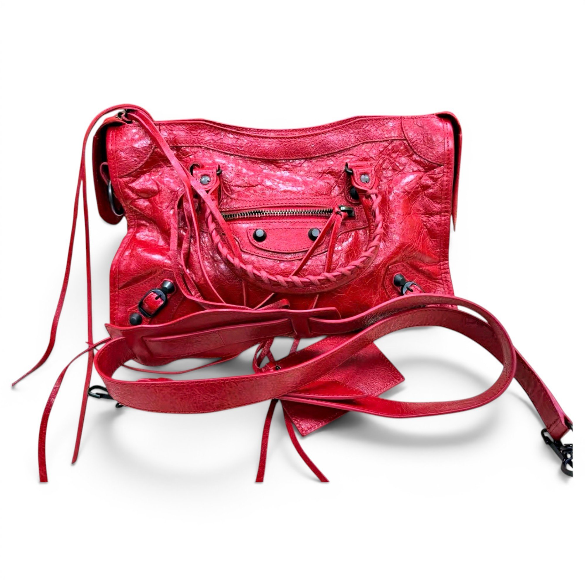 City leather handbag