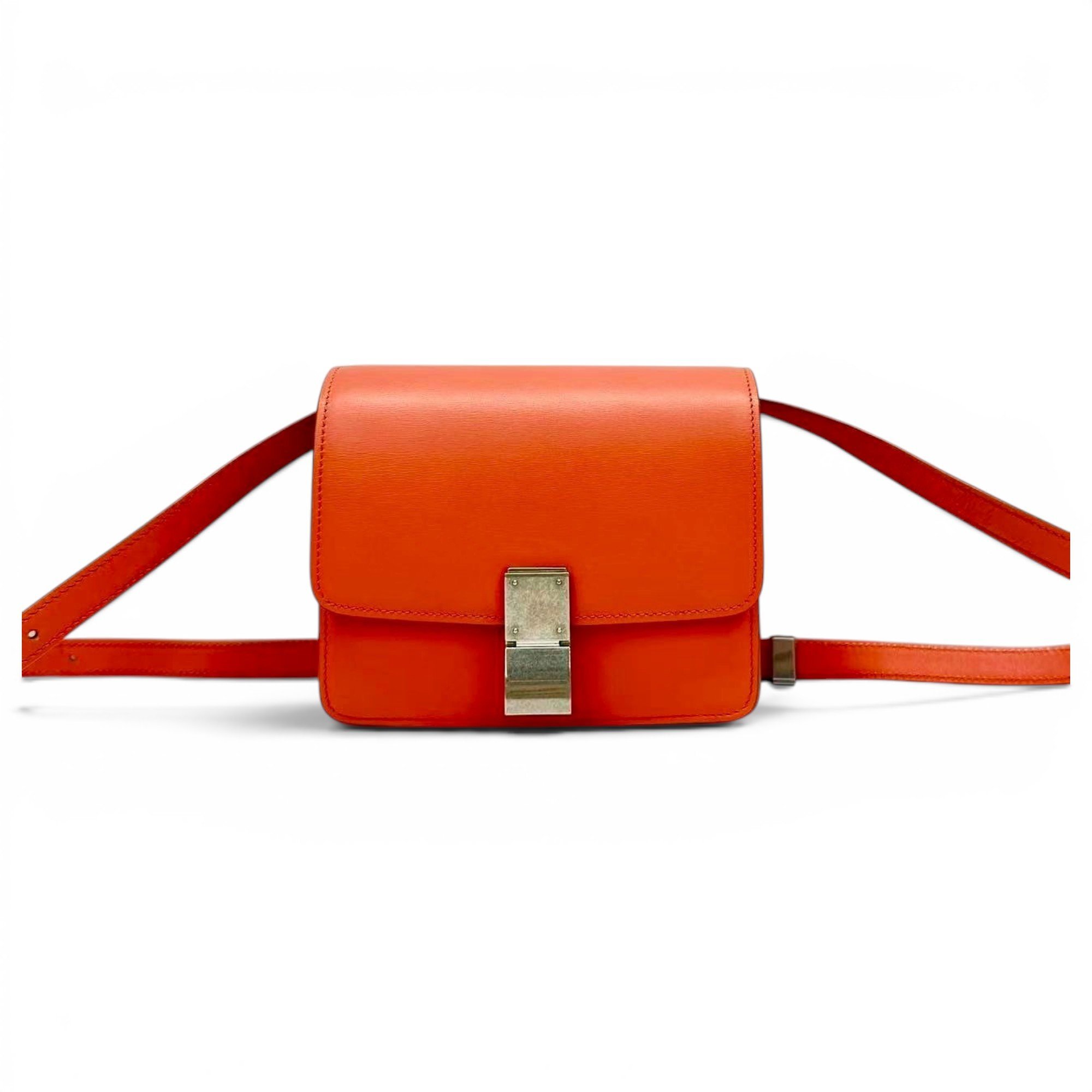 Clasp leather crossbody bag