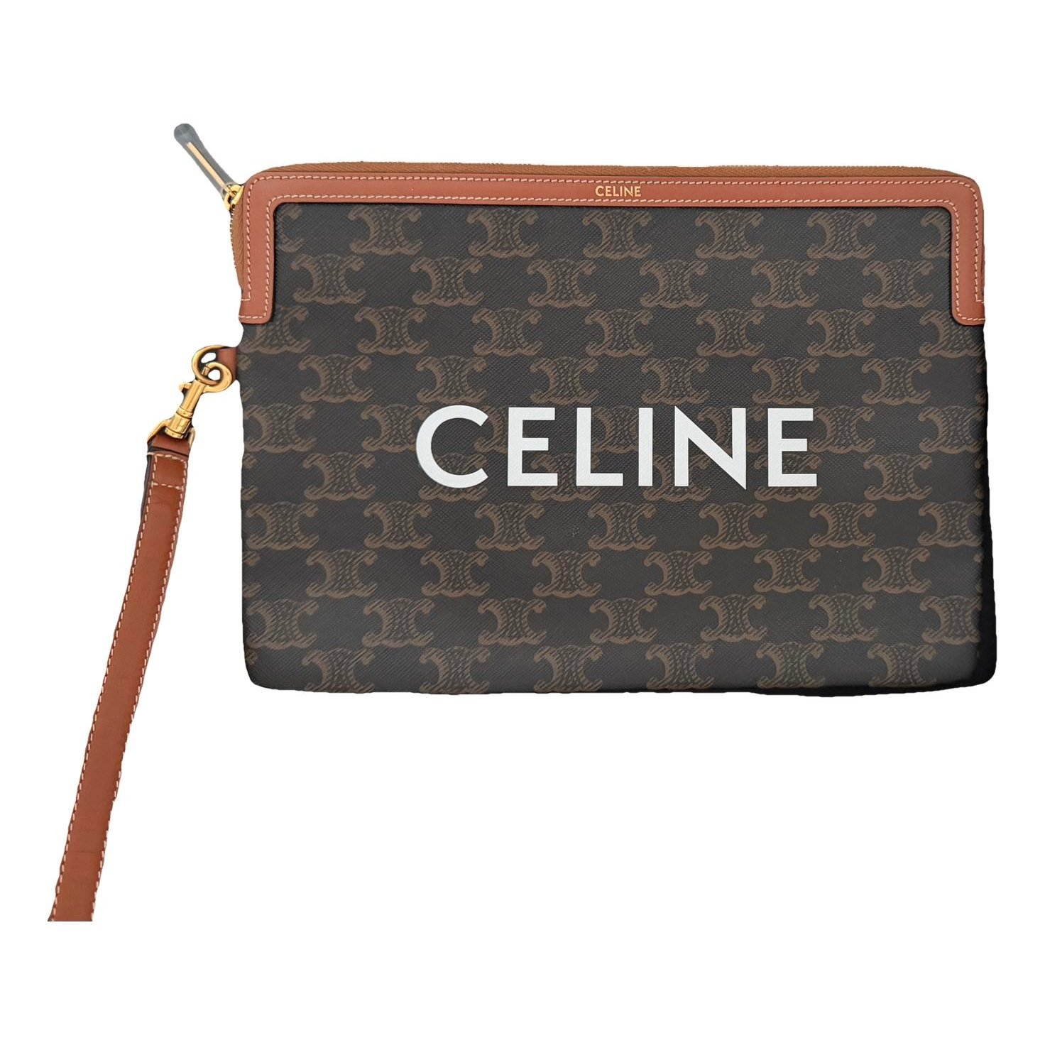 Leather clutch bag