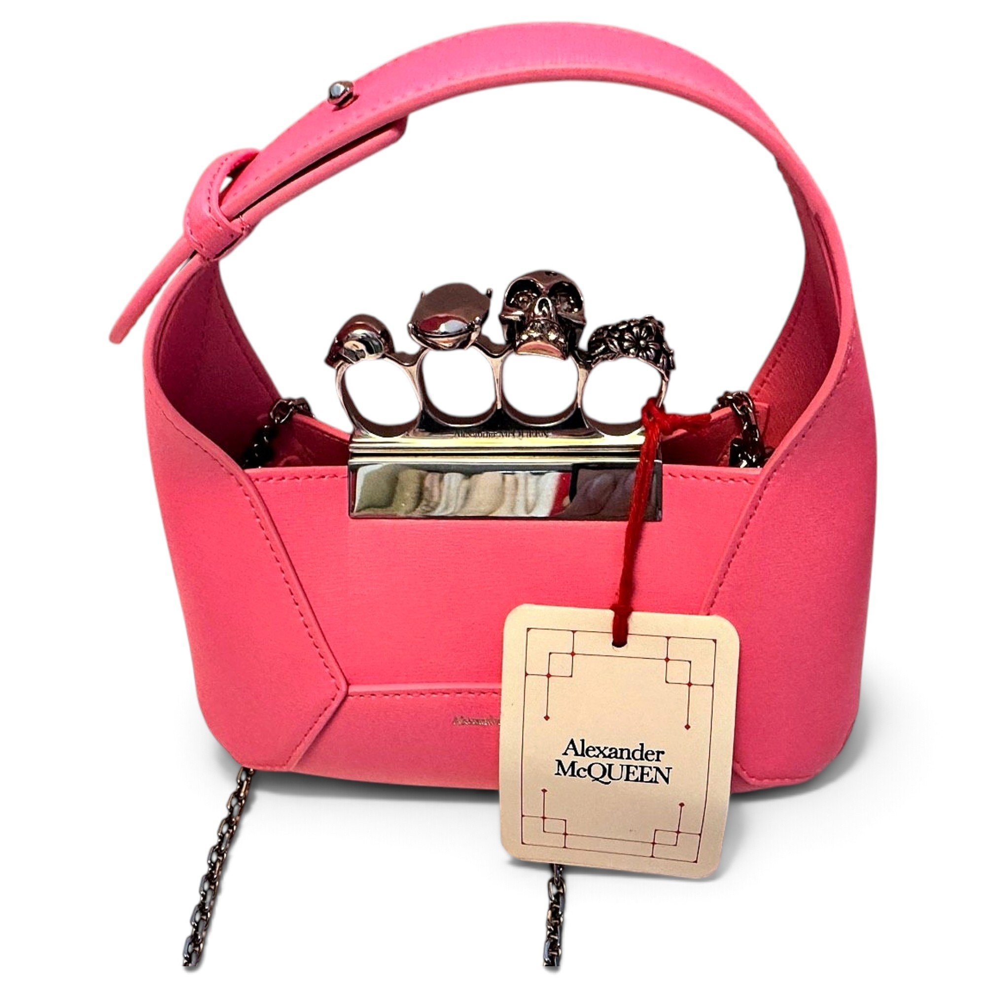 Knuckle leather crossbody bag