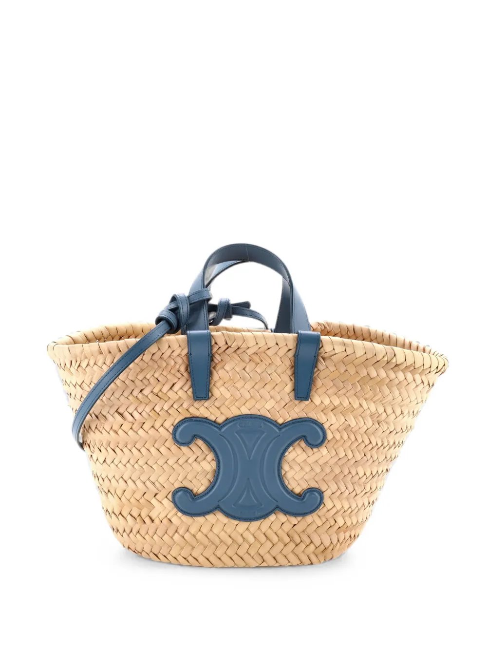 Triomphe Basket Raffia with Leather Teen shoulder bag