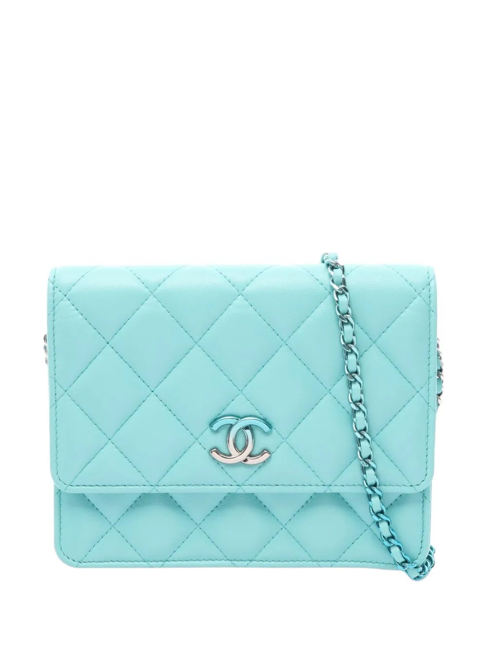 diamond-quilting chain-strap cross body bag
