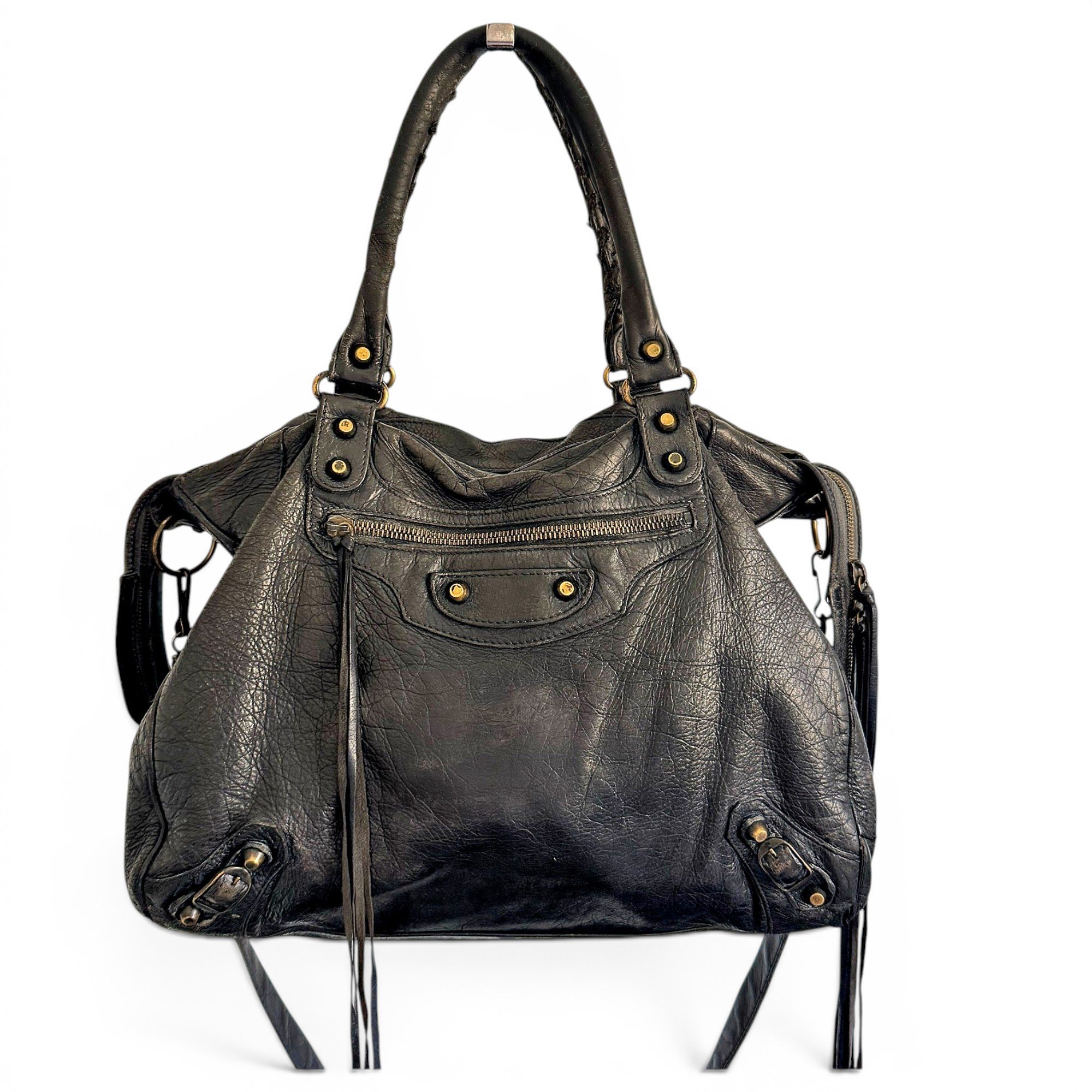 City leather handbag