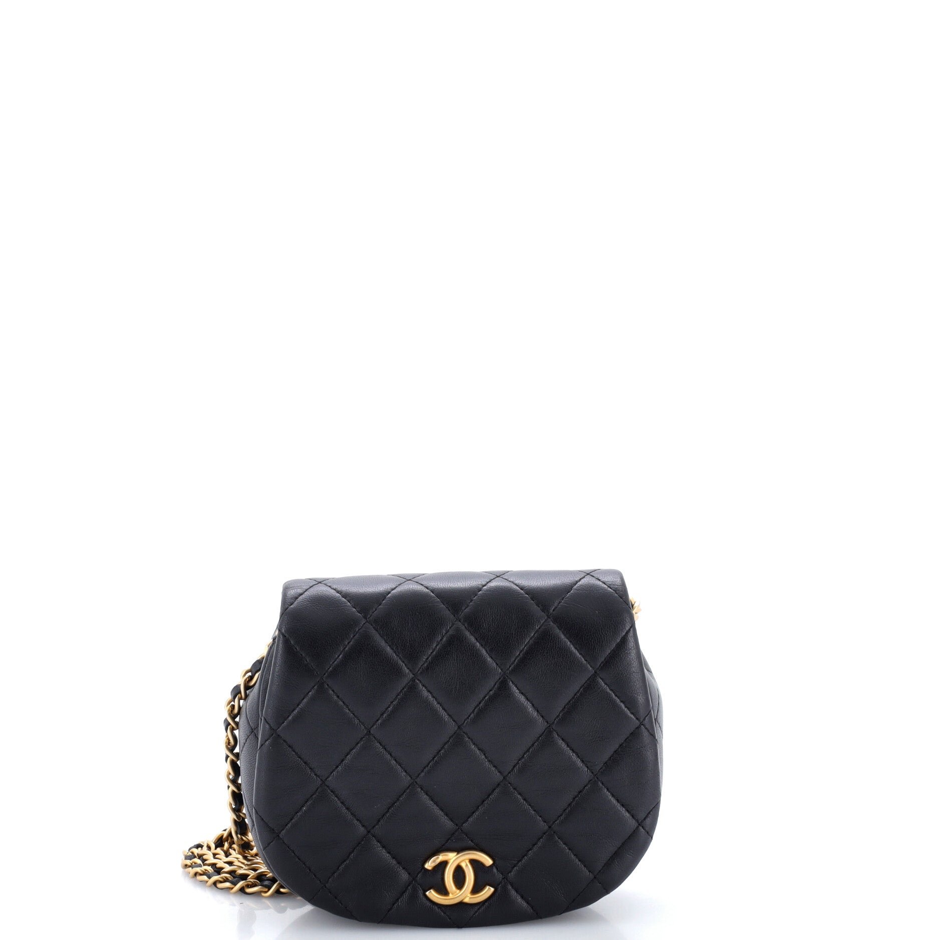 Coco Mail Clutch with Chain Quilted Calfskin Small