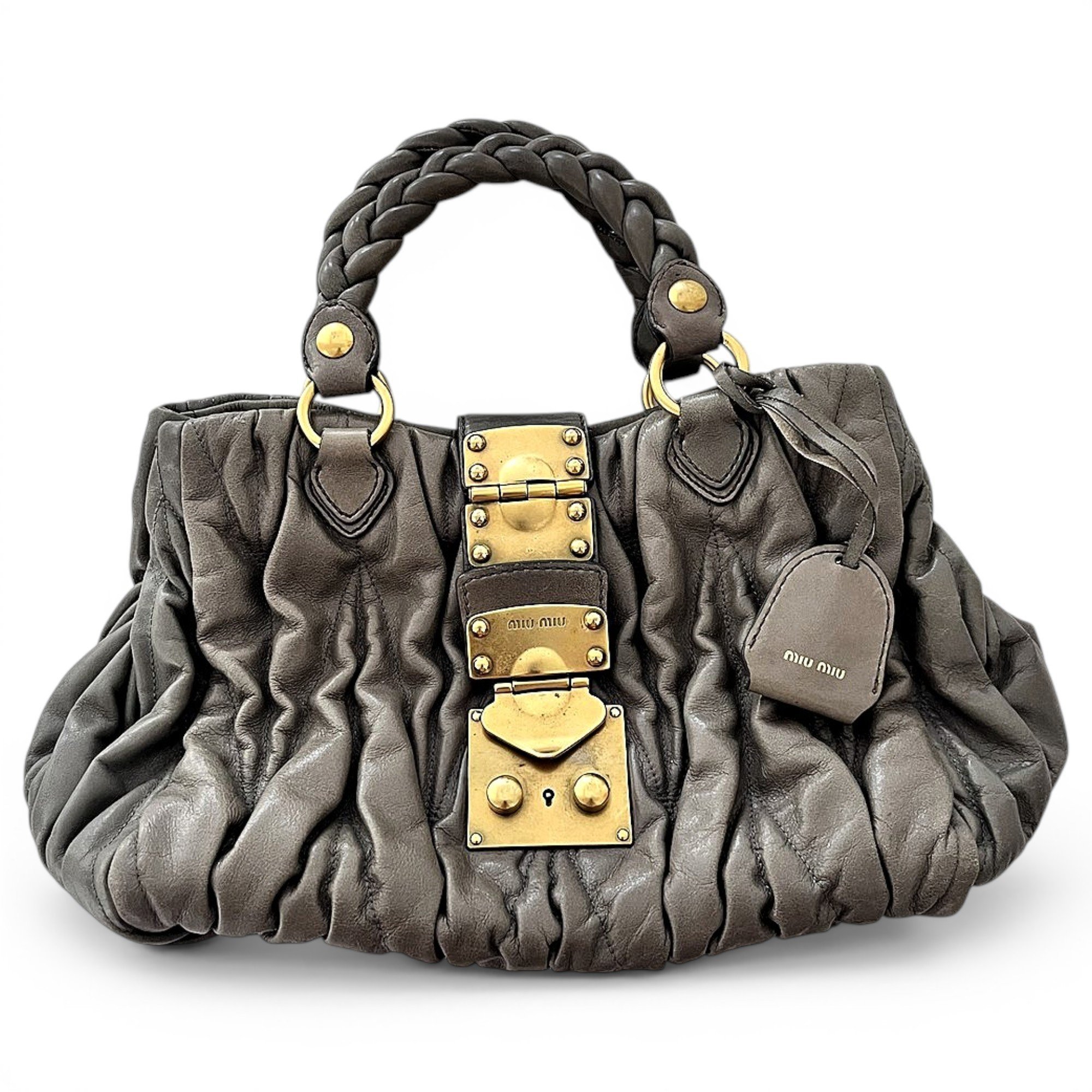 Matelassé leather handbag