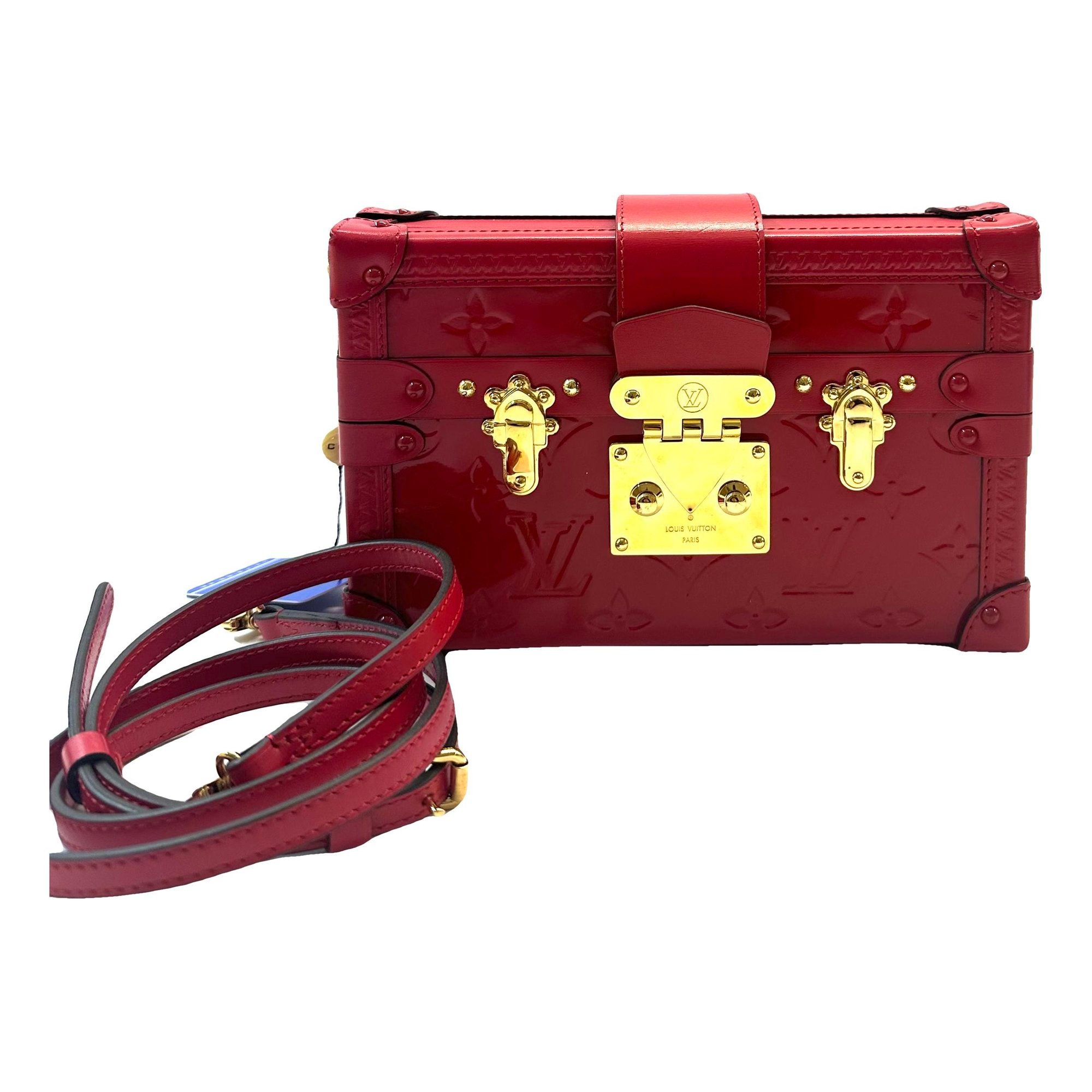 Petite Malle patent leather handbag