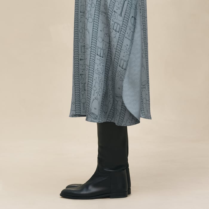 Bleu Adriatique "Cahier Du Colporteur" Straight Skirt